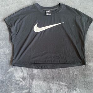 Nike black short sleeve crop top